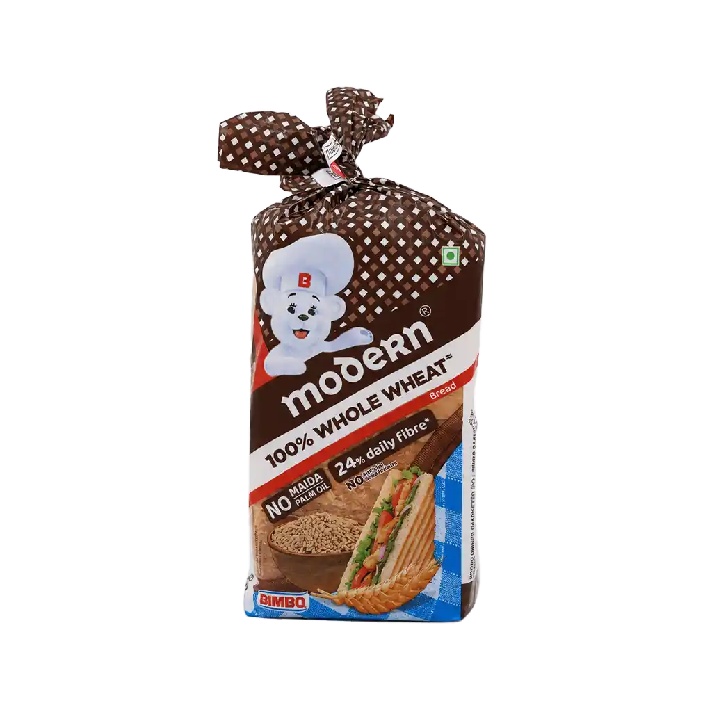 Modern 100% Whole Wheat Bread (No Maida)