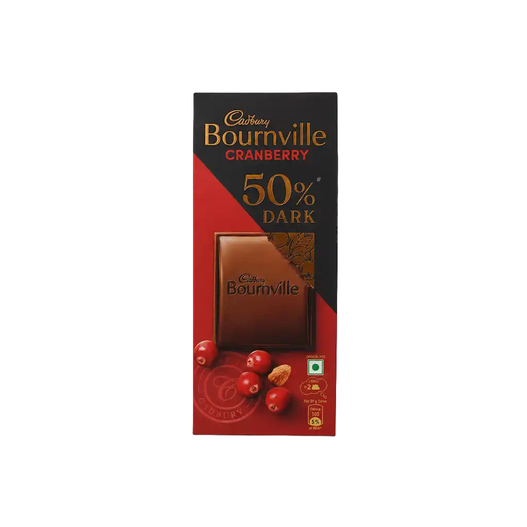 Cadbury Bournville Cranberry 50% Dark Chocolate Bar