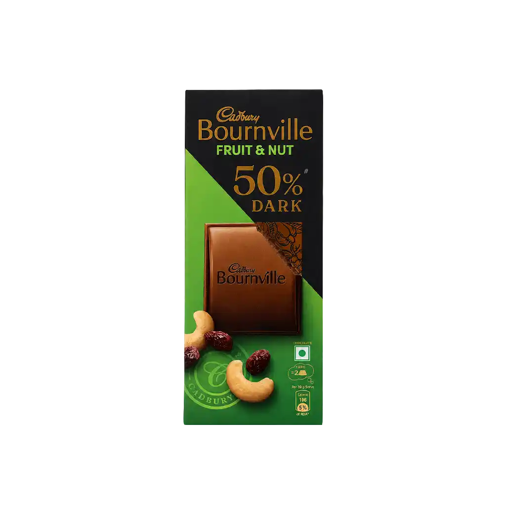 Cadbury Bournville Fruit & Nut 50% Dark Chocolate Bar